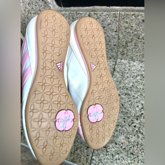 Adidas White and Pink Striped Sneakers - Picture 6 of 6